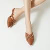 imageTrary Mules for WomenComfortable Pointed Toe FlatsBackless Loafers SlipOns Womens ClogsBusiness Casual Fall Winter Shoes Women DressyBrown