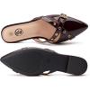 imageTrary Mules for WomenComfortable Pointed Toe FlatsBackless Loafers SlipOns Womens ClogsBusiness Casual Fall Winter Shoes Women DressyBurgundy