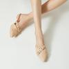 imageTrary Mules for WomenComfortable Pointed Toe FlatsBackless Loafers SlipOns Womens ClogsBusiness Casual Fall Winter Shoes Women DressyNude