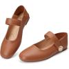imageTrary Flats for Women Mary Jane Shoes Dress Shoes for Women Comfortable Business Office Casual with VelcroBrown