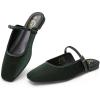 imageTrary Mules for Woman Mary Jane Flat Shoes Slip on Comfortable Backless Loafers Flats Square Toe Office Casual VintageDeep Forest Green