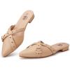 imageTrary Mules for WomenComfortable Pointed Toe FlatsBackless Loafers SlipOns Womens ClogsBusiness Casual Fall Winter Shoes Women DressyNude