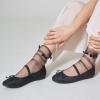imageTrary Ballet Flats for Women Closed Round Toe Mary Jane Shoes Women Cute Bowknot NonSlip Dressy Shoes Elastic Strap Comfortable Womens Flats for AllYear Daily Work CausalMesh Black