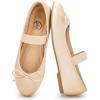 imageTrary Ballet Flats for Women Closed Round Toe Mary Jane Shoes Women Cute Bowknot NonSlip Dressy Shoes Elastic Strap Comfortable Womens Flats for AllYear Daily Work CausalApricot
