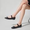 imageTrary Ballet Flats for Women Closed Round Toe Mary Jane Shoes Women Cute Bowknot NonSlip Dressy Shoes Elastic Strap Comfortable Womens Flats for AllYear Daily Work CausalBlack Pu