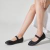 imageTrary Ballet Flats for Women Closed Round Toe Mary Jane Shoes Women Cute Bowknot NonSlip Dressy Shoes Elastic Strap Comfortable Womens Flats for AllYear Daily Work CausalBlack