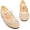 imageTrary Ballet Flats for Women Closed Round Toe Mary Jane Shoes Women Cute Bowknot NonSlip Dressy Shoes Elastic Strap Comfortable Womens Flats for AllYear Daily Work CausalMesh Yellow