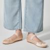 imageTrary Ballet Flats for Women Closed Round Toe Mary Jane Shoes Women Cute Bowknot NonSlip Dressy Shoes Elastic Strap Comfortable Womens Flats for AllYear Daily Work CausalApricot