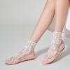 imageTrary Ballet Flats for Women Closed Round Toe Mary Jane Shoes Women Cute Bowknot NonSlip Dressy Shoes Elastic Strap Comfortable Womens Flats for AllYear Daily Work CausalMesh Nude
