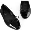 imageTrary Flat Shoes Women Pointed Toe Flats for Women TwoTone Cap Toe Ballet Flats Shoes Comfortable Dressy Casual Slipon Work Daily Soft Flat ShoesBlack Pu
