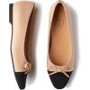 imageTrary Flat Shoes Women Pointed Toe Flats for Women TwoTone Cap Toe Ballet Flats Shoes Comfortable Dressy Casual Slipon Work Daily Soft Flat ShoesNude Pu