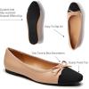 imageTrary Flat Shoes Women Pointed Toe Flats for Women TwoTone Cap Toe Ballet Flats Shoes Comfortable Dressy Casual Slipon Work Daily Soft Flat ShoesNude Pu