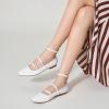 imageTrary Flat Shoes Women Square Toe Flats for Women ThreeStrap Metal Buckle Mary Jane Ballet Flats Comfortable Dressy Casual Slipon Work Daily Soft Flat ShoesWhite