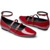imageTrary Flat Shoes Women Square Toe Flats for Women ThreeStrap Metal Buckle Mary Jane Ballet Flats Comfortable Dressy Casual Slipon Work Daily Soft Flat ShoesWine Red