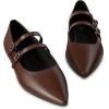 imageTrary Flats for Women Closed Pointed Toe Mary Jane Shoes Women Comfortable Slip on Ballet Flats Dressy Shoes Adjustable Strap PU Leather Mary Janes LoafersDark Brown