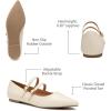 imageTrary Flats for Women Closed Pointed Toe Mary Jane Shoes Women Comfortable Slip on Ballet Flats Dressy Shoes Adjustable Strap PU Leather Mary Janes LoafersBeigewhite