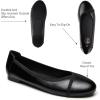 imageTrary Flats for Women Mary Jane Shoes Women Round Toe Ballet Flats Dress Shoes Casual Comfortable PU Leather Slip on LoafersPu Black