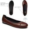 imageTrary Flats for Women Mary Jane Shoes Women Round Toe Ballet Flats Dress Shoes Casual Comfortable PU Leather Slip on LoafersPu Brown