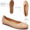 imageTrary Flats for Women Mary Jane Shoes Women Round Toe Ballet Flats Dress Shoes Casual Comfortable PU Leather Slip on LoafersPu Nude