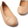 imageTrary Flats for Women Mary Jane Shoes Women Round Toe Ballet Flats Dress Shoes Casual Comfortable PU Leather Slip on LoafersPu Nude