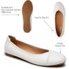 imageTrary Flats for Women Mary Jane Shoes Women Round Toe Ballet Flats Dress Shoes Casual Comfortable PU Leather Slip on LoafersPu White