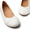 imageTrary Flats for Women Mary Jane Shoes Women Round Toe Ballet Flats Dress Shoes Casual Comfortable PU Leather Slip on LoafersPu White