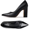 imageTrary Heels for Women Closed Pointed Toe Chunky Pumps Shoes Women Block High Heels Comfortable SlipOn Dress Office Party Wedding Shoes 354quot HeelBlack