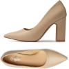 imageTrary Heels for Women Closed Pointed Toe Chunky Pumps Shoes Women Block High Heels Comfortable SlipOn Dress Office Party Wedding Shoes 354quot HeelNude