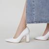 imageTrary Heels for Women Closed Pointed Toe Chunky Pumps Shoes Women Block High Heels Comfortable SlipOn Dress Office Party Wedding Shoes 354quot HeelWhite