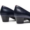 imageTrary Low Black Nude Blue Red Heels for Women Closed Round Toe Chunky Block 18 Inch Womens Heels Pumps Comfortable Dressy Work Casual PU Shoes for Wedding Office BusinessPu Navy Blue