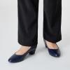 imageTrary Low Black Nude Blue Red Heels for Women Closed Round Toe Chunky Block 18 Inch Womens Heels Pumps Comfortable Dressy Work Casual PU Shoes for Wedding Office BusinessPu Navy Blue