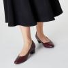 imageTrary Low Black Nude Blue Red Heels for Women Closed Round Toe Chunky Block 18 Inch Womens Heels Pumps Comfortable Dressy Work Casual PU Shoes for Wedding Office BusinessPu Wine Red