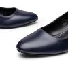 imageTrary Low Black Nude Blue Red Heels for Women Closed Round Toe Chunky Block 18 Inch Womens Heels Pumps Comfortable Dressy Work Casual PU Shoes for Wedding Office BusinessPu Navy Blue