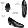 imageTrary Low Black Nude Blue Red Heels for Women Closed Round Toe Chunky Block 18 Inch Womens Heels Pumps Comfortable Dressy Work Casual PU Shoes for Wedding Office BusinessPu Black