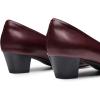 imageTrary Low Black Nude Blue Red Heels for Women Closed Round Toe Chunky Block 18 Inch Womens Heels Pumps Comfortable Dressy Work Casual PU Shoes for Wedding Office BusinessPu Wine Red