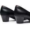 imageTrary Low Black Nude Blue Red Heels for Women Closed Round Toe Chunky Block 18 Inch Womens Heels Pumps Comfortable Dressy Work Casual PU Shoes for Wedding Office BusinessPu Black