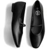 imageTrary Mary Jane Ballet Flats for Women  Comfortable Closed Toe Shoes With StrapBlack