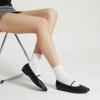 imageTrary Mary Jane Ballet Flats for Women  Comfortable Closed Toe Shoes With StrapBlack