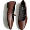 imageTrary Mary Jane Ballet Flats for Women  Comfortable Closed Toe Shoes With StrapBrown