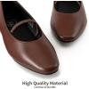 imageTrary Mary Jane Ballet Flats for Women  Comfortable Closed Toe Shoes With StrapBrown
