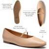 imageTrary Mary Jane Ballet Flats for Women  Comfortable Closed Toe Shoes With StrapNude