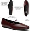 imageTrary Mary Jane Ballet Flats for Women  Comfortable Closed Toe Shoes With StrapWine