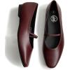 imageTrary Mary Jane Ballet Flats for Women  Comfortable Closed Toe Shoes With StrapWine