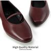 imageTrary Mary Jane Ballet Flats for Women  Comfortable Closed Toe Shoes With StrapWine