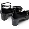 imageTrary Mary Jane Shoes Women Chunky Block Heels Mary Janes Dress Shoes for Women Close Cap Toe 22 Inch Womens Pumps Shoes with Buckle Double Strap Comfy Pumps for Office Party Casual WeddingBlack