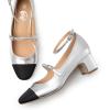 imageTrary Mary Jane Shoes Women Chunky Block Heels Mary Janes Dress Shoes for Women Close Cap Toe 22 Inch Womens Pumps Shoes with Buckle Double Strap Comfy Pumps for Office Party Casual WeddingSilver
