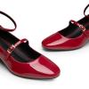 imageTrary Mary Jane Shoes Women Chunky Block Heels Mary Janes Dress Shoes for Women Close Cap Toe 22 Inch Womens Pumps Shoes with Buckle Double Strap Comfy Pumps for Office Party Casual WeddingRed