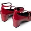 imageTrary Mary Jane Shoes Women Chunky Block Heels Mary Janes Dress Shoes for Women Close Cap Toe 22 Inch Womens Pumps Shoes with Buckle Double Strap Comfy Pumps for Office Party Casual WeddingRed