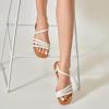 imageTrary Sandals for Women Womens Sandals Shoes Square Open Toe Cute Strappy Womens Flats Sandals for Dressy Beach Summer Wedding Comfortable Casual Sandalias De MujerPu Beige