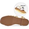 imageTrary Sandals for Women Womens Sandals Shoes Square Open Toe Cute Strappy Womens Flats Sandals for Dressy Beach Summer Wedding Comfortable Casual Sandalias De MujerPu Gold